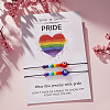2Pcs Pride Month Evil Eye Glass Seed Beaded & Handmade Lampwork Braided Bead Bracelets MO7433-2-2
