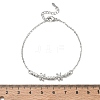 Brass Pave Clear Cubic Zirconia Flower Link Bracelets KK-CBA6980-24P-5