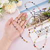 2Pcs 2 Color Brass Moon & Star & Glass Flat Round Link Chain Eyeglasses Chains AJEW-AB00068-3