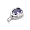 925 Sterling Silver Cubic Zirconia Oval Charms STER-S006-01S-F-2