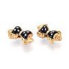 Ion Plating(IP) 304 Stainless Steel Enamel Beads STAS-N114-23C-G-2