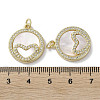 Brass Micro Pave Cubic Zirconia Pendants KK-G485-34J-G-3