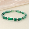Natural Agate Beaded Stretch Bracelets for Men Women WGE4A78-10-1