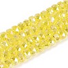 Electroplate Transparent Glass Beads Strands EGLA-N022-04A-D19-1