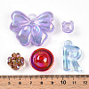 Transparent UV Plating Acrylic Beads OACR-T028-35-3