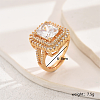 Brass Ring Micro Pave CLear Zirconia for Women WB7232-1