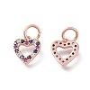 Brass Micro Pave Cubic Zirconia Charms ZIRC-F106-02RG-2