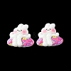 Opaque Cute Bunny Cabochons CRES-O006-14B-2