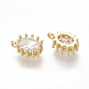 Brass Micro Pave Cubic Zirconia Charms X-ZIRC-K082-039A-2