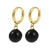 Round Brass Enamel Hoop Earrings EJEW-U059-05G-2