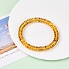 Natural Amber Beaded Stretch Bracelets for Men Women BJEW-T018-19-1