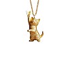 Alloy Cat with Butterfly Pendant Necklaces for Women WG044B0-01-2