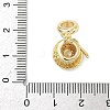 Brass Micro Pave Clear Cubic Zirconia European Dangle Charms KK-K368-37G-3