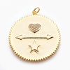 Brass Micro Pave Cubic Zirconia Pendants ZIRC-O026-25G-NR-1