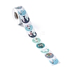 8 Patterns Snowman Round Dot Self Adhesive Paper Stickers Roll DIY-A042-01I-3