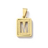 304 Stainless Steel Alphabet Pendants STAS-S152-01G-M-1