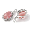 Cherry Quartz Glass Oval Pendants G-NH0025-15P-26-2