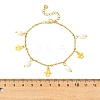 304 Stainless Steel & Electroplated Glass Natural Cultured Freshwater Pearl Charm Bracelets BJEW-JB13978-5