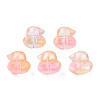 Transparent Spray Painted Glass Beads GLAA-N035-023-G04-1