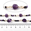 Natural Agate & Glass Link Chains CHC-K014-11G-03-3