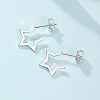 Simple Sterling Silver Star Stud Earrings UU1378-2-1