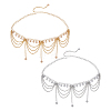 2Pcs 2 Colors Bohemian Alloy Multi-layered Chain Tassel Waist Belly Chains for Women AJEW-HS0001-52-1