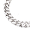 Brass Cuban Link Chain Bracelets for Men Women BJEW-JB13243-4