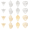 16Pcs 4 Style 201 Stainless Steel Pendants STAS-DC0001-63-1