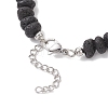 Synthetic Turquoise Cross & Natural Lava Rock Nuggets Beaded Bracelets BJEW-JB12193-01-4