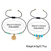 2Pcs 2 Styles 304 Stainless Steel & Brass Charm Bracelets KD3071-3-4