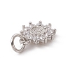 Brass Micro Pave Cubic Zirconia Charms ZIRC-F132-36P-3