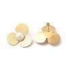 Flower Ion Plating(IP) 304 Stainless Steel Stud Earrings EJEW-C017-10G-1