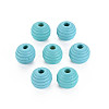 Painted Natural Wood Beehive Beads WOOD-Q040-019B-A01-2