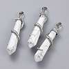 Natural Howlite Big Pointed Pendants G-F696-B14-1