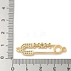 Brass Micro Pave Clear Cubic Zirconia Connector Charms KK-K378-14G-3