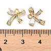 Brass Micro Pave Clear Cubic Zirconia Charms KK-C054-04G-3