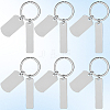20Pcs 201 Stainless Steel Blank Pendant Keychain KEYC-SC0001-62A-6