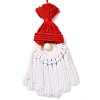 Christmas Handmade Woven Macrame Cotton Thread Santa Claus Pendant Decorations HJEW-JM02455-3