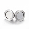 304 Stainless Steel Magnetic Clasps with Loops STAS-K006-5.5mm-04C-3