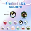 100Pcs Two Tone UV Plating Opaque Acrylic Beads OACR-CJ0001-34-2