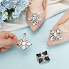 2 Pairs 2 Colors Glass Rhinestone Shoe Decorations AJEW-GO0001-88-4