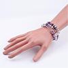 Five Loops Wrap Amethyst Beads Bracelets BJEW-JB02589-05-3