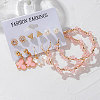 Vintage Butterfly Earrings - 6 Pairs Floral Heart Spiral Hoop Earrings ST3916037-1