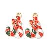 Christmas Alloy Enamel Pendants ENAM-D047-17G-04-2