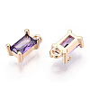 Brass Cubic Zirconia Charms X1-KK-S350-367J-2