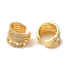 Rack Plating Brass Micro Pave Clear Cubic Zirconia & ABS Plastic Pearl Clip-on Earrings for Women EJEW-G403-04G-2