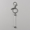 Iron Bar Beadable Keychain for Jewelry Making DIY Crafts KEYC-WH0034-32B-1