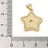 Star Rack Plating Brass Cubic Zirconia Pendants KK-K385-050G-4