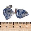 Natural Blue Spot Jasper Heart Pendants G-H073-03P-07-3