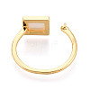 Square Brass & Shell Cup Peg Ring Settings KK-N274-28G-3